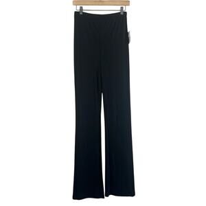 NWT Forever 21 Pants Womens M Black Stretch Flare Sheer Jersey Knit Minimalist